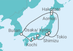 Reiseroute der Kreuzfahrt  Japan, Südkorea Alles Inklusive - Celebrity Cruises