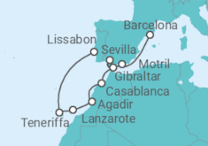 Reiseroute der Kreuzfahrt  Kanaren - NCL Norwegian Cruise Line