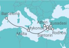 Reiseroute der Kreuzfahrt  Malta, Türkei, Griechenland Alles Inklusive - Celebrity Cruises
