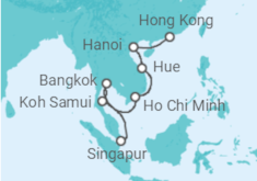 Reiseroute der Kreuzfahrt  Vietnam, Thailand Alles Inklusive - Celebrity Cruises