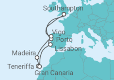 Reiseroute der Kreuzfahrt  Kanaren Alles Inklusive - Celebrity Cruises