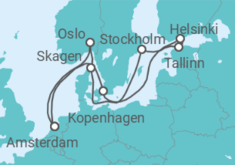 Reiseroute der Kreuzfahrt  Norwegen, Schweden, Estland, Finnland, Dänemark Alles Inklusive - Celebrity Cruises