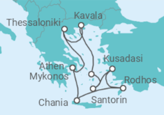 Reiseroute der Kreuzfahrt  Griechenland, Türkei Alles Inklusive - Celebrity Cruises