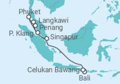 Reiseroute der Kreuzfahrt  Indonesien, Malaysia, Thailand Alles Inklusive - Celebrity Cruises