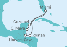 Reiseroute der Kreuzfahrt  Farben der Westkaribik - NCL Norwegian Cruise Line