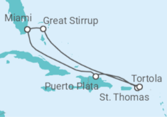 Reiseroute der Kreuzfahrt  Amerikanische Jungferninseln, Britische Jungferninseln - NCL Norwegian Cruise Line