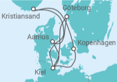 Reiseroute der Kreuzfahrt  Skandinavien mit Göteborg ab Kiel  Alles Inklusive - AIDA
