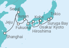 Reiseroute der Kreuzfahrt  China, Südkorea & Japan 2  Alles Inklusive - mit Flug - AIDA