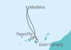 Reiseroute der Kreuzfahrt  Kanaren Alles Inklusive - Costa Kreuzfahrten