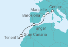 Reiseroute der Kreuzfahrt  Kanaren - Costa Kreuzfahrten
