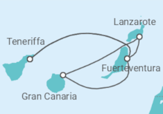 Reiseroute der Kreuzfahrt  Kanaren - Costa Kreuzfahrten