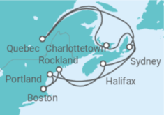 Reiseroute der Kreuzfahrt  Kanada Alles Inklusive - Celebrity Cruises