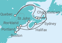 Reiseroute der Kreuzfahrt  Kanada Alles Inklusive - Celebrity Cruises