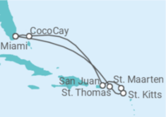 Reiseroute der Kreuzfahrt  Amerikanische Jungferninseln, St. Kitts Und Nevis, Sint Maarten, Puerto Rico - Royal Caribbean
