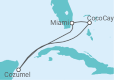 Reiseroute der Kreuzfahrt  Mexiko - Royal Caribbean
