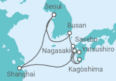 Reiseroute der Kreuzfahrt  Südkorea, Japan, China Alles Inklusive - Costa Kreuzfahrten