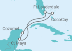 Reiseroute der Kreuzfahrt  Mexiko - Royal Caribbean