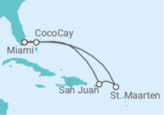 Reiseroute der Kreuzfahrt  Sint Maarten, Puerto Rico - Royal Caribbean
