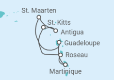 Reiseroute der Kreuzfahrt  Sint Maarten, Antigua Und Barbuda, St. Kitts Und Nevis, Martinique - MSC Cruises