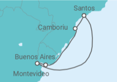 Reiseroute der Kreuzfahrt  Brasilien, Uruguay - MSC Cruises
