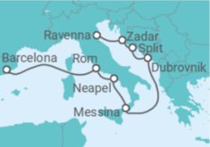 Reiseroute der Kreuzfahrt  Kroatien, Italien - Royal Caribbean