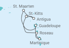 Reiseroute der Kreuzfahrt  Guadeloupe, Sint Maarten, Antigua Und Barbuda, St. Kitts Und Nevis Alles Inklusive - mit flug - MSC Cruises