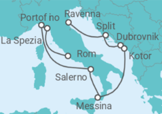 Reiseroute der Kreuzfahrt  Kroatien, Montenegro, Italien Alles Inklusive - Celebrity Cruises