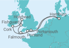 Reiseroute der Kreuzfahrt  Italien, Spanien, Portugal, Puerto Rico - MSC Cruises
