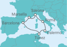 Reiseroute der Kreuzfahrt  Italien, Frankreich Alles Inklusive - mit flug - Celebrity Cruises