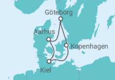 Reiseroute der Kreuzfahrt  Kurzreise Schweden & Dänemark ab Kiel - AIDA