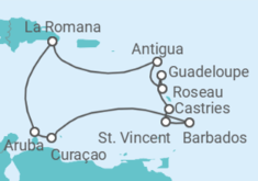 Reiseroute der Kreuzfahrt  Karibische Inseln ab Dominikanische Republik - AIDA