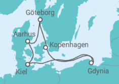 Reiseroute der Kreuzfahrt  Schweden, Polen & Dänemark ab Kiel - TI - AIDA
