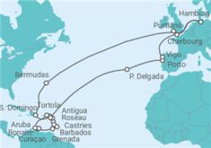 Reiseroute der Kreuzfahrt  Große Winterpause Karibik mit Bermuda - AIDA
