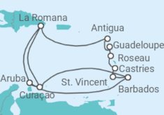 Reiseroute der Kreuzfahrt  Karibische Insel-Rundreise - AIDA