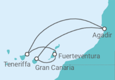 Reiseroute der Kreuzfahrt  Kanaren Alles Inklusive - Costa Kreuzfahrten