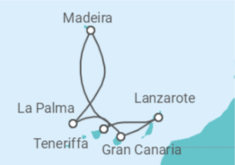 Reiseroute der Kreuzfahrt  7 Nächte - Kanaren mit Madeira - ab/bis Santa Cruz - mit Flug - Mein Schiff