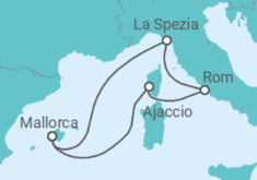 Reiseroute der Kreuzfahrt  7 Nächte - Faszination Mittelmeer - ab/bis Palma - Mein Schiff
