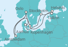 Reiseroute der Kreuzfahrt  Norwegen, Dänemark, Schweden, Estland, Finnland - Celebrity Cruises