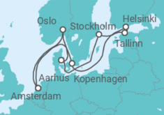 Reiseroute der Kreuzfahrt  Norwegen, Dänemark, Schweden, Estland, Finnland - mit flug - Celebrity Cruises