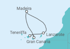 Reiseroute der Kreuzfahrt  Kanaren - Costa Kreuzfahrten
