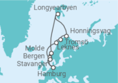 Reiseroute der Kreuzfahrt  Norwegen - MSC Cruises