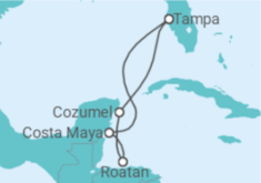 Reiseroute der Kreuzfahrt  Honduras, Mexiko - mit flug - Royal Caribbean
