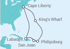 Reiseroute der Kreuzfahrt  Bermudas, Sint Maarten, Puerto Rico - mit flug - Royal Caribbean