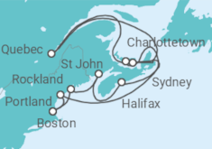 Reiseroute der Kreuzfahrt  Kanada - Celebrity Cruises