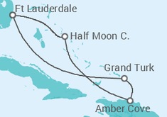 Reiseroute der Kreuzfahrt  Bahamas - Holland America Line