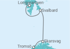 Reiseroute der Kreuzfahrt  Tromsø to Longyearbyen - Silversea