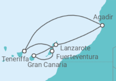 Reiseroute der Kreuzfahrt  Kanaren - Costa Kreuzfahrten