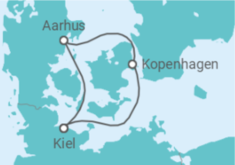 Reiseroute der Kreuzfahrt  Minikreuzfahrt nach Dänemark ab Kiel - AIDA