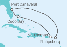 Reiseroute der Kreuzfahrt  Amerikanische Jungferninseln, Puerto Rico - mit flug - Royal Caribbean