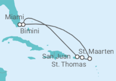Reiseroute der Kreuzfahrt  Sint Maarten, Amerikanische Jungferninseln, Puerto Rico - Virgin Voyages
